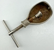 Antique Nut Cracker Vice Clamp Nutcracker T Handle Twist Turn Metal Crank Gadget