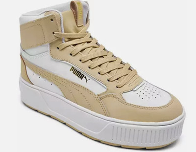 Puma Women's Karmen Rebelle Mid Casual Sneakers Size 7 Color White Tan