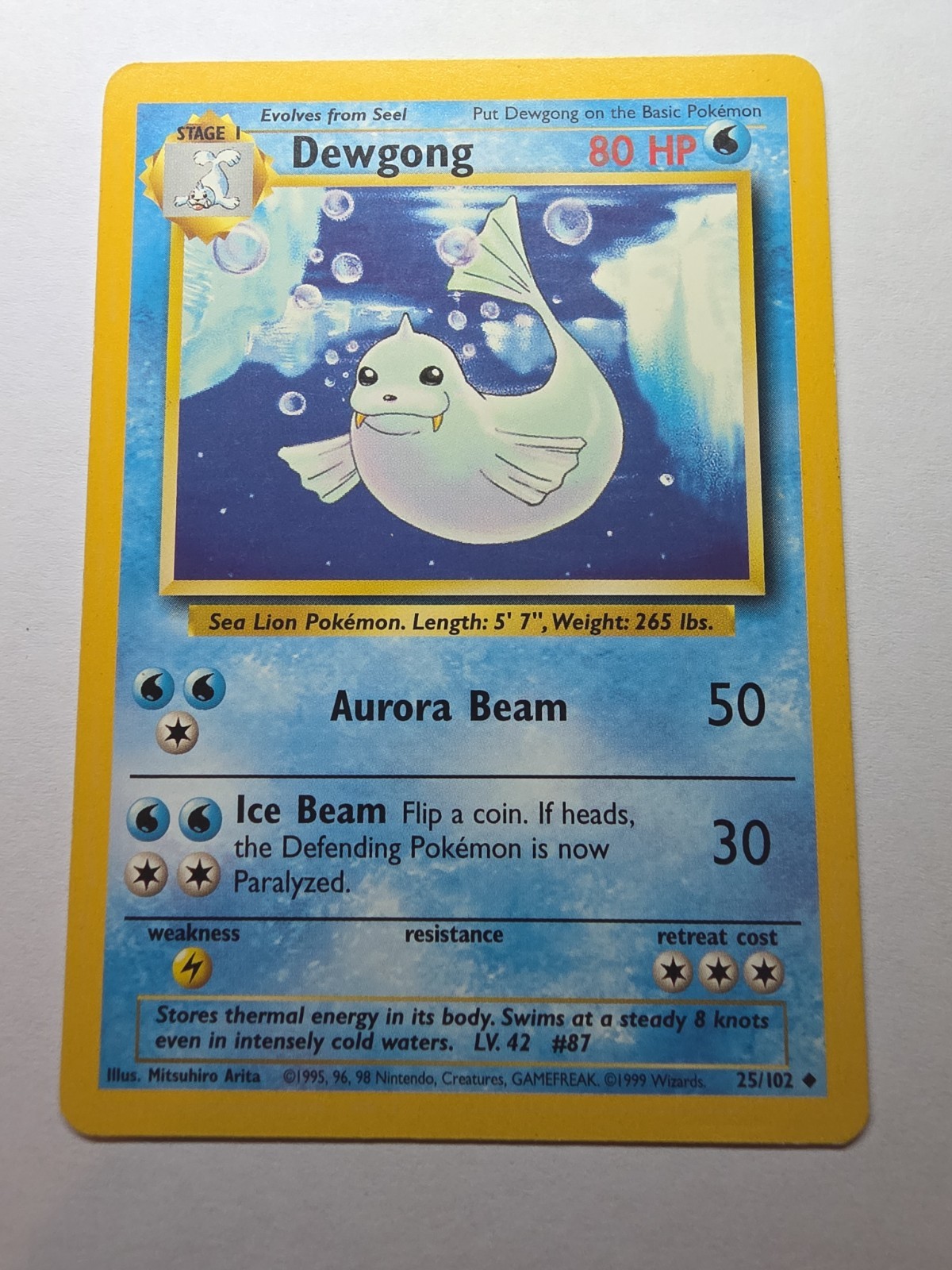 Dewgong 25/102 Pokemon TCG Base Set Unlimited LP/MP