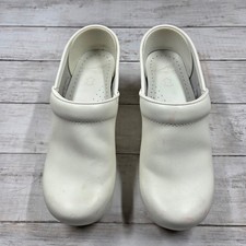 Dansko Clog Women 37 6.5-7 White Professional Leather Slip On Nursing Work Shoe
