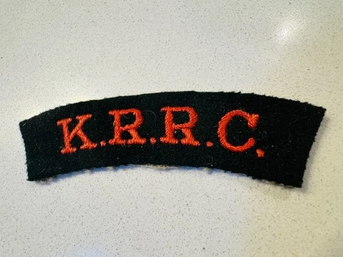WW2 Original KING’S ROYAL RIFLE CORPS (KRRC) Military Army Shoulder Title Badge