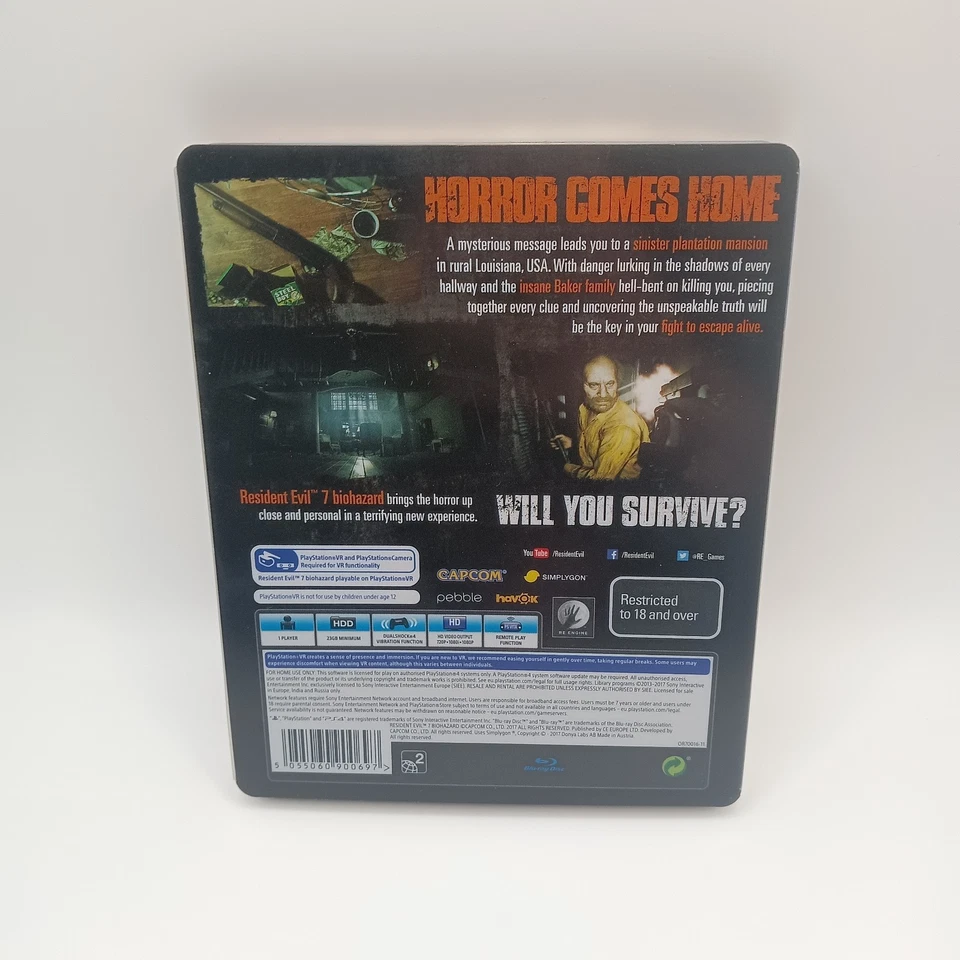 Resident Evil 7 Biohazard Sony Playstation 4 PS4 Steelbook AUS Release - Image 2 of 4