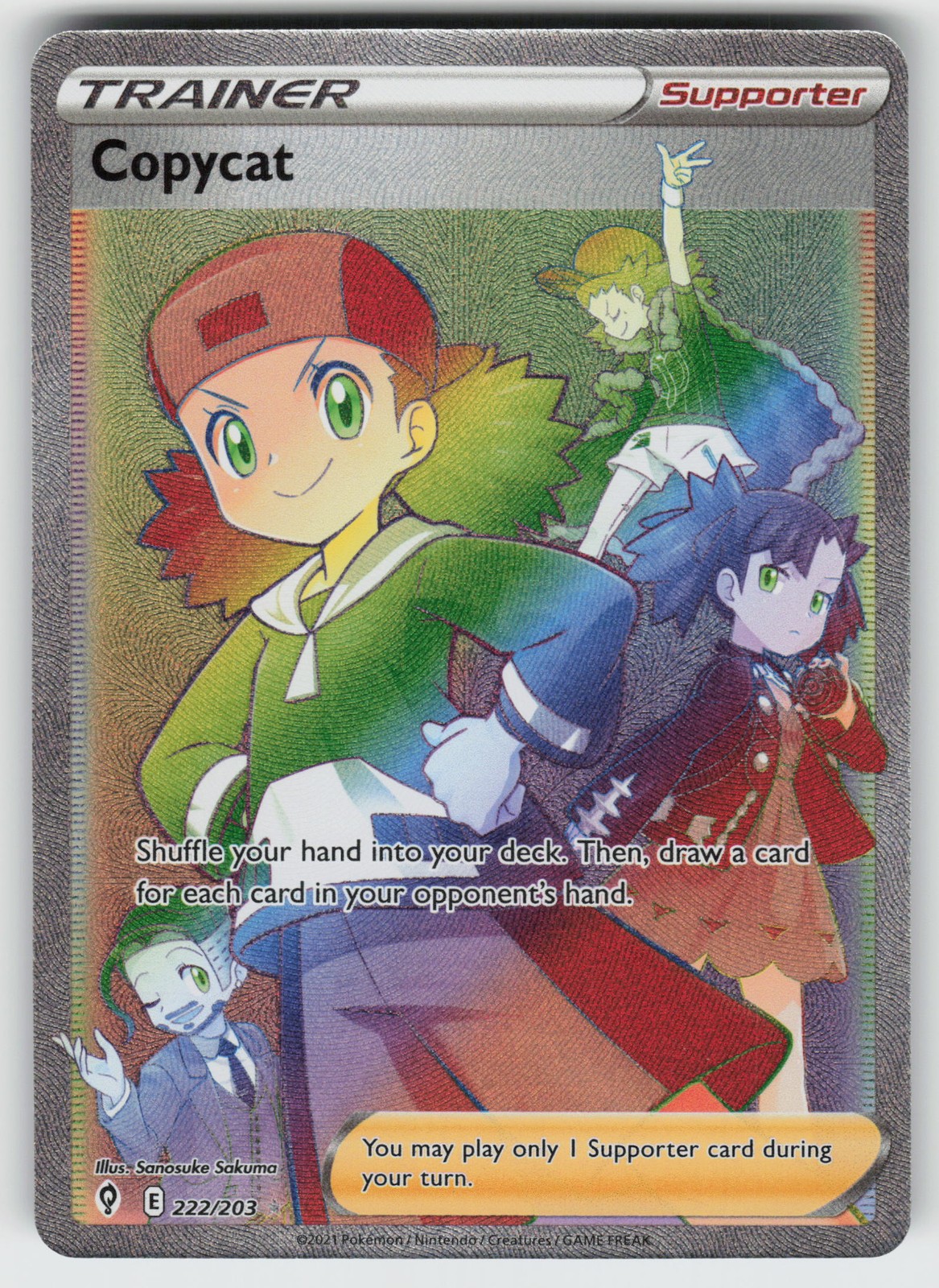 Copycat (Secret) Secret Rare SWSH07: Evolving Skies 222/203 Pokemon