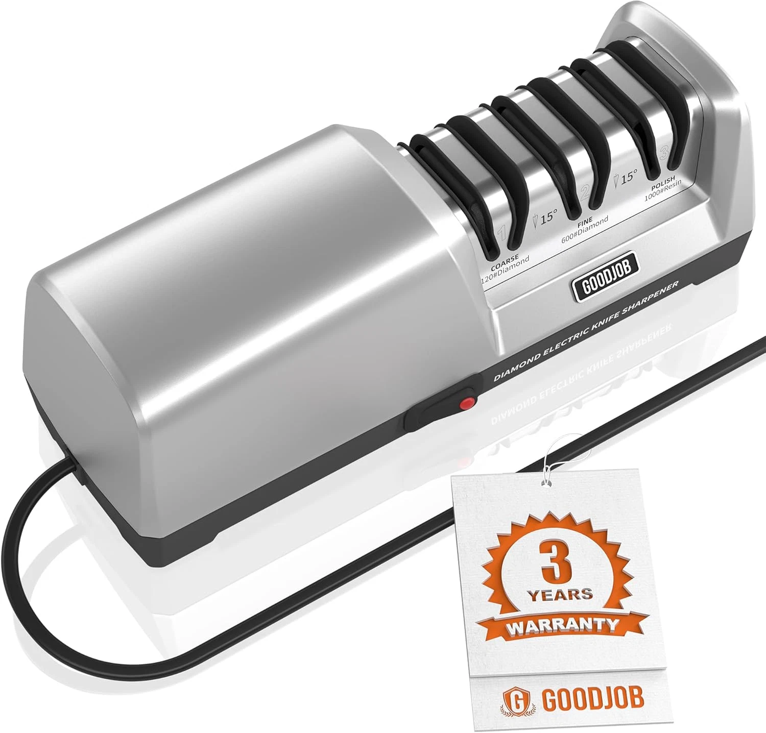 Electric Knife Sharpener for Kitchen Knives - Goodjob Automatic Professional Kni
