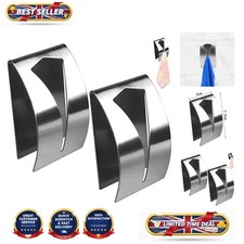 2-Pack Polished Stainless Steel Towel Hangers for Modern Bathrooms & Kitchens