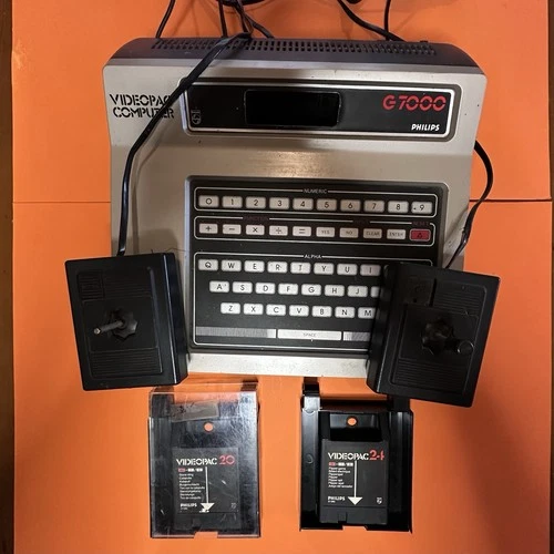 Philips Videopak G7000 Odyssey 2 Console 2 Cartridges. Boots But May Need Repair