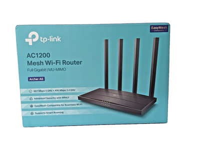 TP-Link Archer A6 AC1200 Mesh Wi-Fi Router Dual Band MU-MIMO Wireless 0150603849