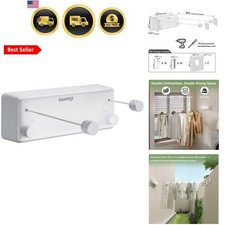 Retractable Clothesline, 2x13.8ft Stainless Steel Clothes Line for Indoors/Ou...