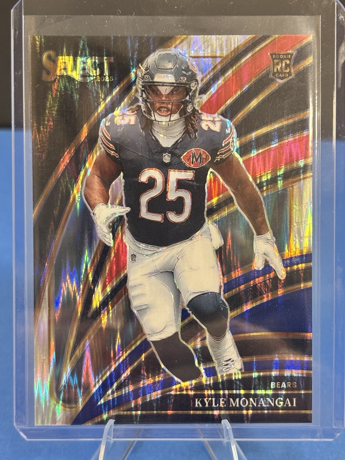2025 Panini Select - Club Level Kyle Monangai #274 Blue and Red Shock Prizm (RC)
