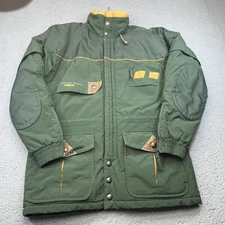 Mountain Horse Jacket Mens Small Green Yellow Quilted Outdoor Parka Zip Pockets