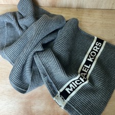 Michael Kors Rib Knit Gray Scarf Soft Warm Winter Accessory Men s Women s