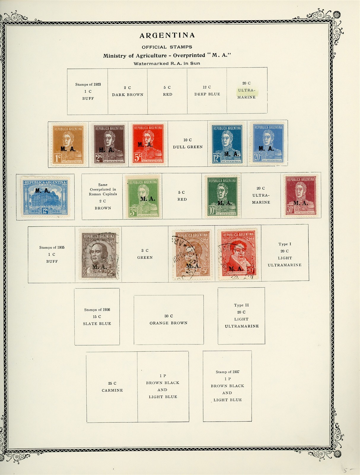 ARGENTINA Scott Specialty Album Page Lot #54 - SEE SCAN - $$$