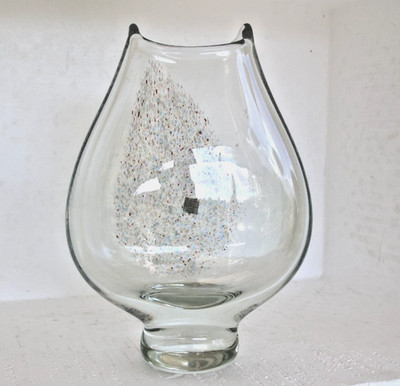 BOHEMIA SELECTION Böhmische Kunstglasvase H-23, B-18,  T~8cm / 2,3kg