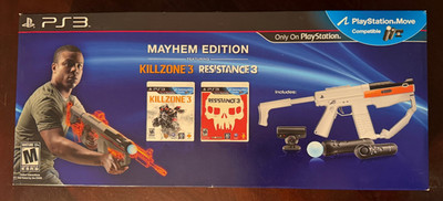Sony PS3 Mayhem Edition Bundle/Killzone 3 & Resistance 3, gun,controllers Sealed