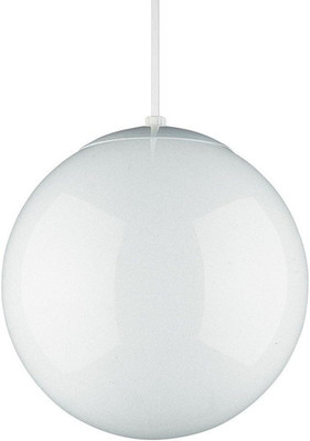 Modern Leo Globe One-Light Pendant, 10'' White Finish by Generation Lighting