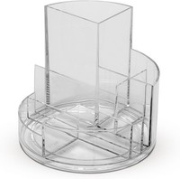 Stiftehalter Maulrundbox | Schreibtisch Organizer Stifte | 6 FäCher Transparent