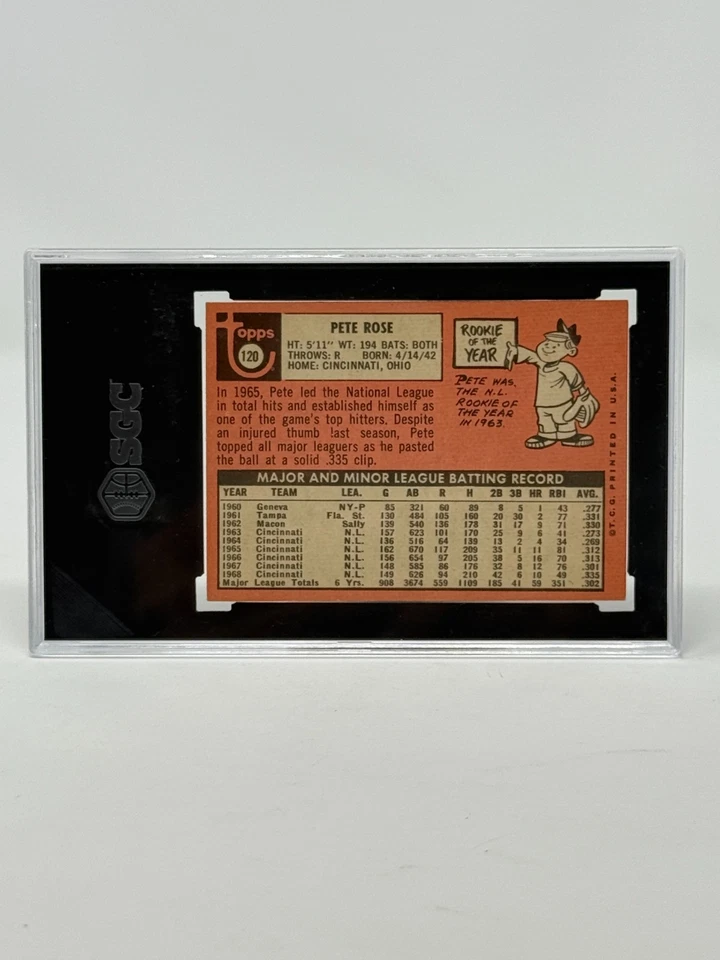 1969 Topps #120 Pete Rose - SGC 6.5 - Imagem 2 de 2