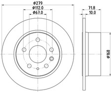 2x Bremsscheibe HELLA PAGID 8DD 355 100-991 für W123 KLASSE W126 MERCEDES 123 SL