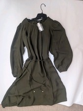 JCrew Olive Green Dress Size Medium Long Sleeve Long In Length