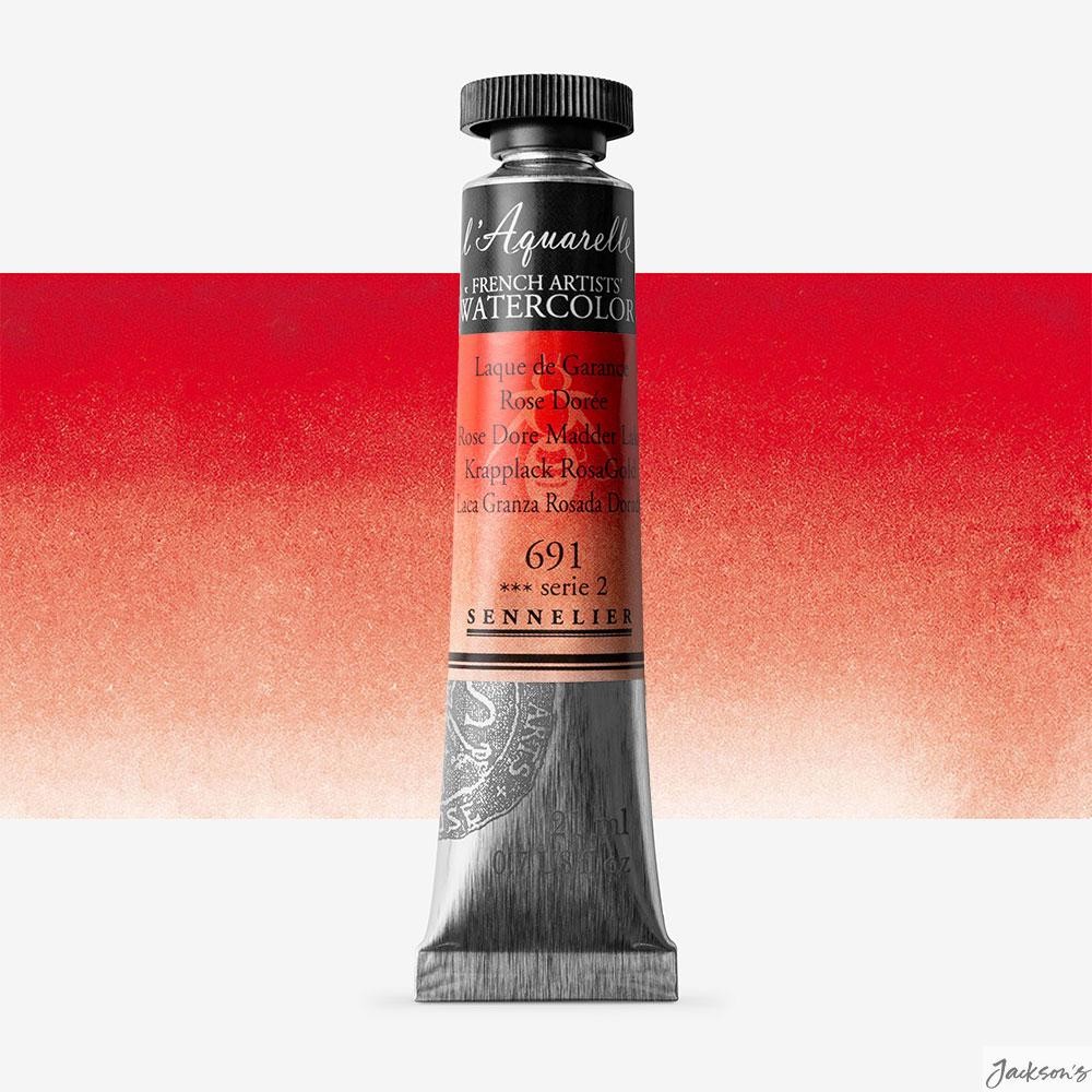 Sennelier L'Aquarelle Watercolour Paint Tube Pigment 21ml Rose Dore Madder Lake