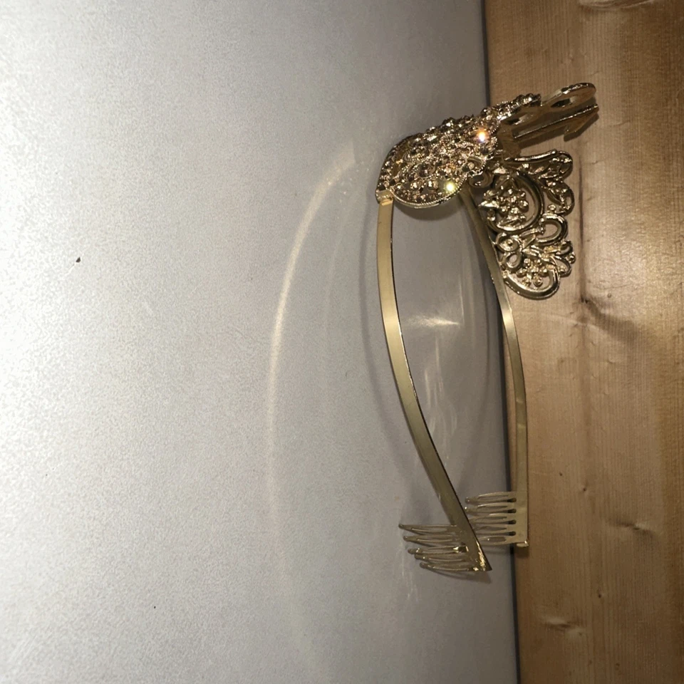 Happy 18th Birthday Golden Rhinestone Tiara Crown Cake Topper Stake - Image 4 of 4