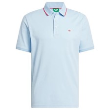 Men's adidas Originals Twistknit Trefoil Polo Shirt Sz XL Golf Sky Blue 90