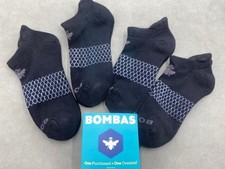 BOMBAS 4 Pairs Women Honeycomb Performance Black Ankle Socks Size M
