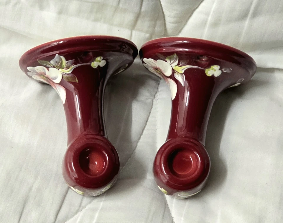 Gancho para bata vintage Best Little Bath House California cerámica porcelana roja 2x Foto 2 de 4