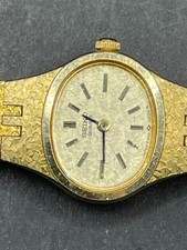 Vintage Seiko Watch Ladies Gold Tone Quartz 2Y00-5B29 Oval Textured Bracelet