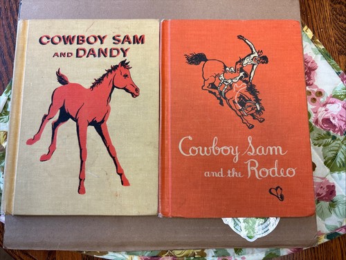 COWBOY SAM VINTAGE LOT of 2 Edna Walker Chandler BOOKS 1959