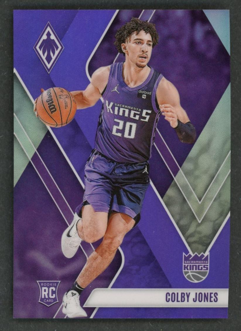 2023-24 Panini Phoenix Colby Jones Purple /150 Rookie RC #277 Sacramento Kings
