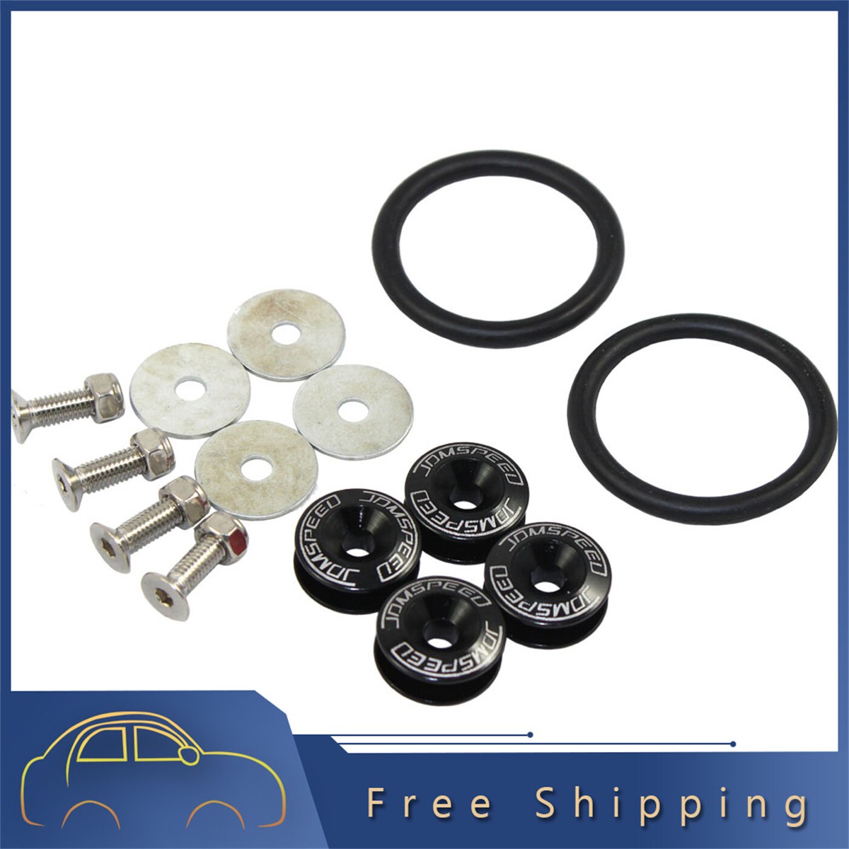 Quick Release Bumper Clips JDMSPEED Universal CNC Billet Quick Release Fastener Kit - Black - For Bumper/Trunk/Fender JDM Quick Release Fastener - Foto 11