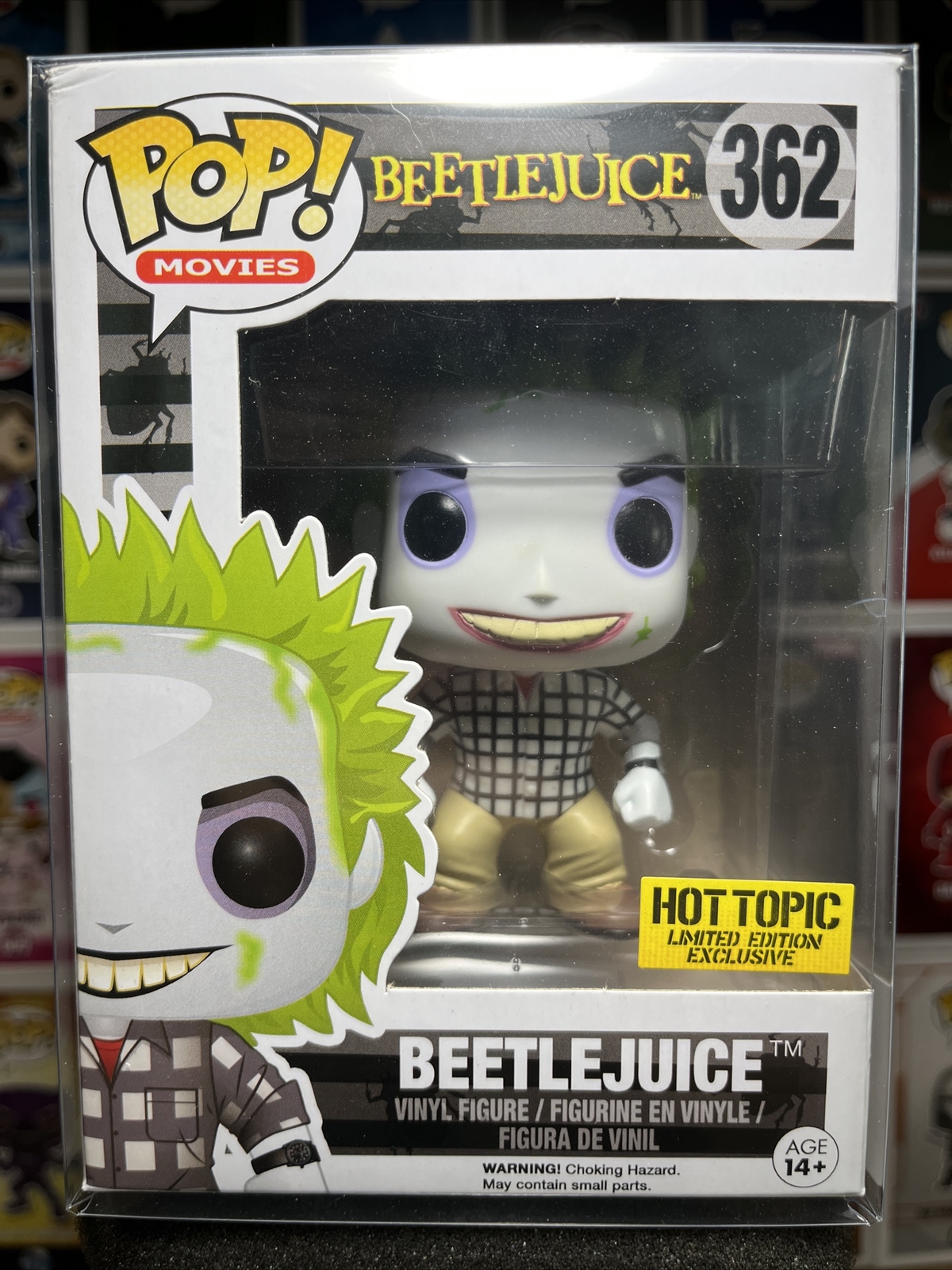 Funko Pop! Figura De Películas Beetlejuice #362 Hot Topic Le Beetlejuice + Protector