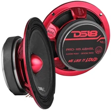 2x DS18 6.5″ Midrange Speakers  PRO-X6.4BMSL 200W Rms 4-ohm Shallow Mount Bullet