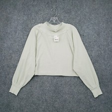 NEW We The Free Sweater Womens S Small Green Long Sleece Cropped Waffle Knit