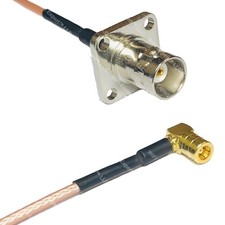 RG316 BNC Flange Female to SMB FEMALE ANGLE RF Cable Rapid-SHIP LOT