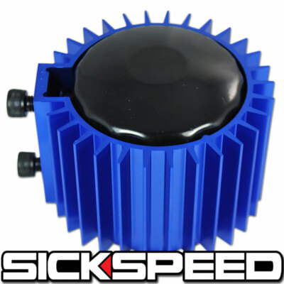 BLUE ENGINE OIL FILTER COOLER/HEAT SINK COVER/CAP BILLET ALUMINUM KIT EF EG