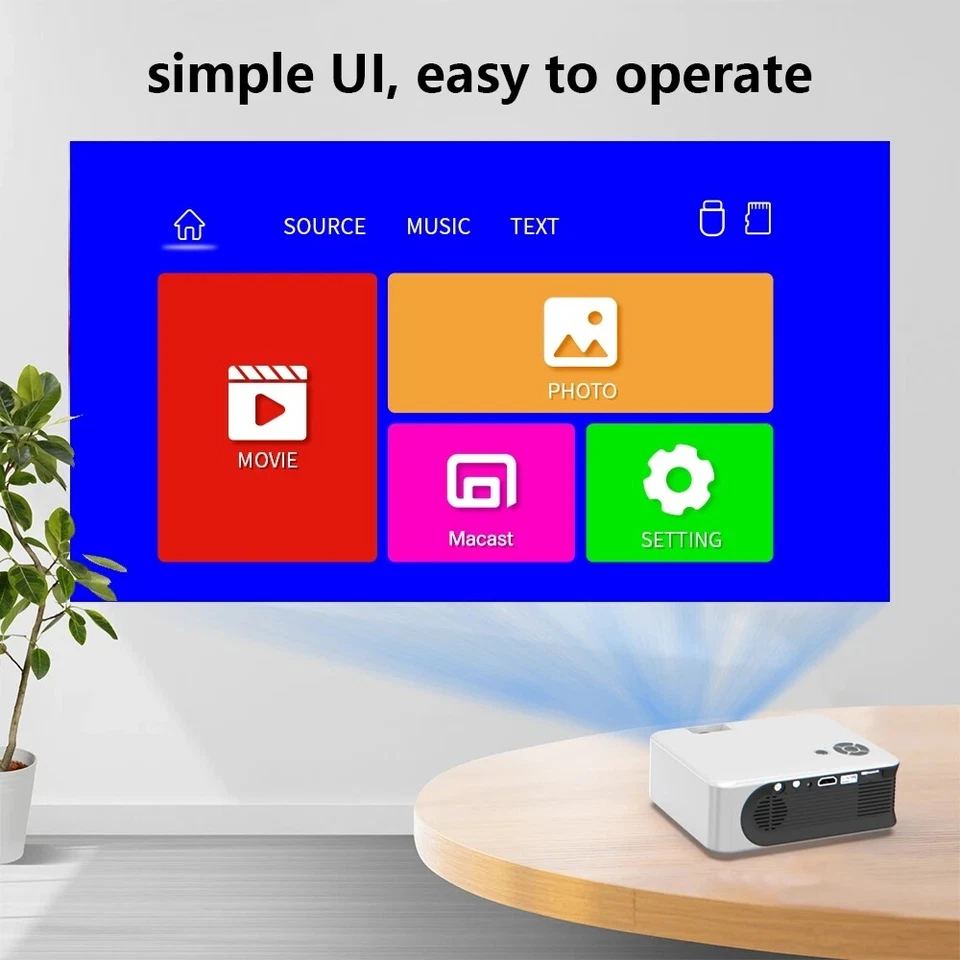 TRANSJEE A30 HD-Compatible Mobile Phone Screen Projection Home Bedroom Projector - Image 2 of 4