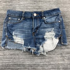 Indigo Rein Shorts Size 5 Womens Short Cut Off Stretch Mid Rise Blue Denim