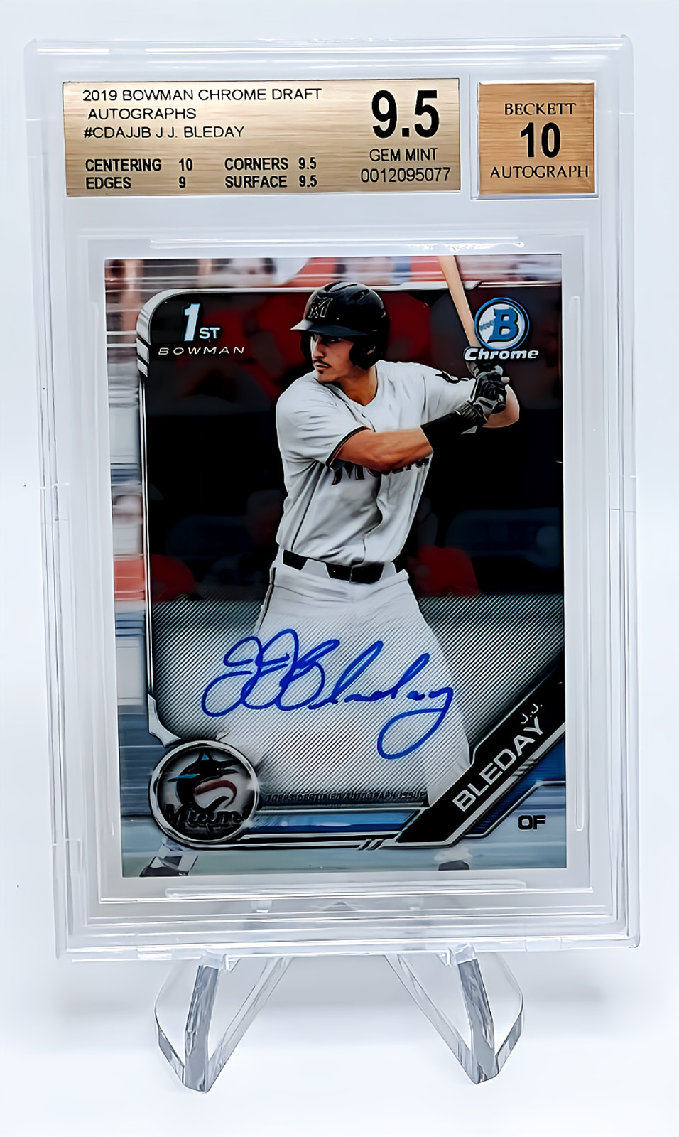 2019 Bowman Chrome J.J. Bleday 1st Bowman Bgs 9.5 10 Auto