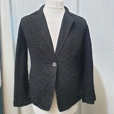 Chico's Women's Lace Embroidered Jacket Blazer Uk Size Small 8, Black