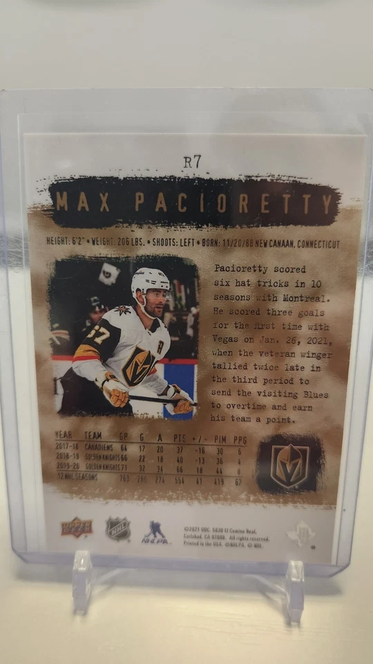 2020-21 SP Authentic Retro Gold Max Pacioretty # R7 /100 Carolina Hurricanes - Image 2 of 4