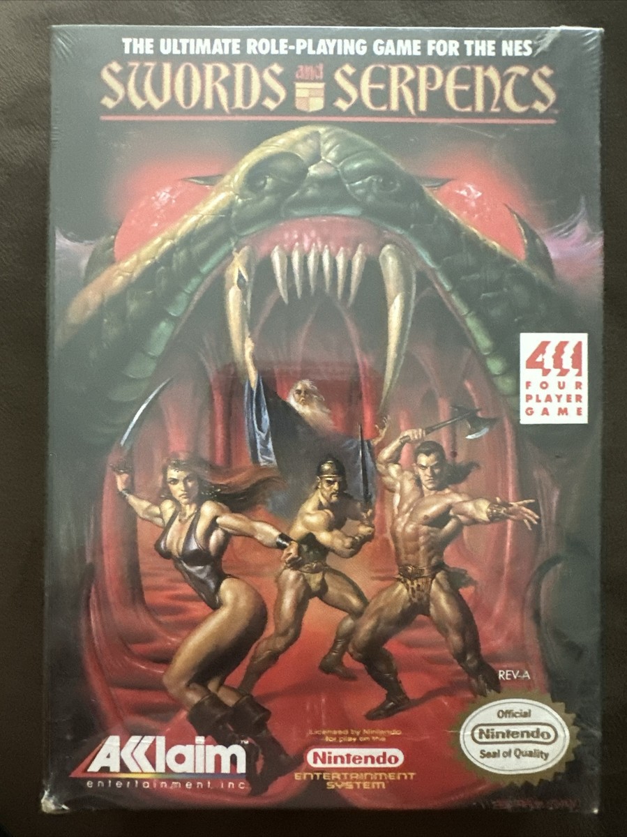 NES Nintendo Game SWORDS AND SERPENTS -NEW & Factory Sealed H-Seam
