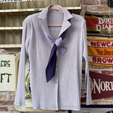  Issey Miyake ISSEY MIYAKE Pleated Jacket Accordion Stripes Lavender Size M