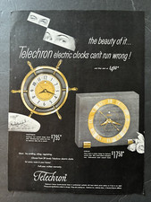 TELECHRON ELECTRIC CLOCK ASHLAND, MASS. GENERAL ELECTRIC VINTAGE PRINT AD 1950