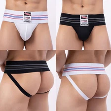 Men Jockstrap Briefs Underwear Athletic Panties G-String Gay Underpants