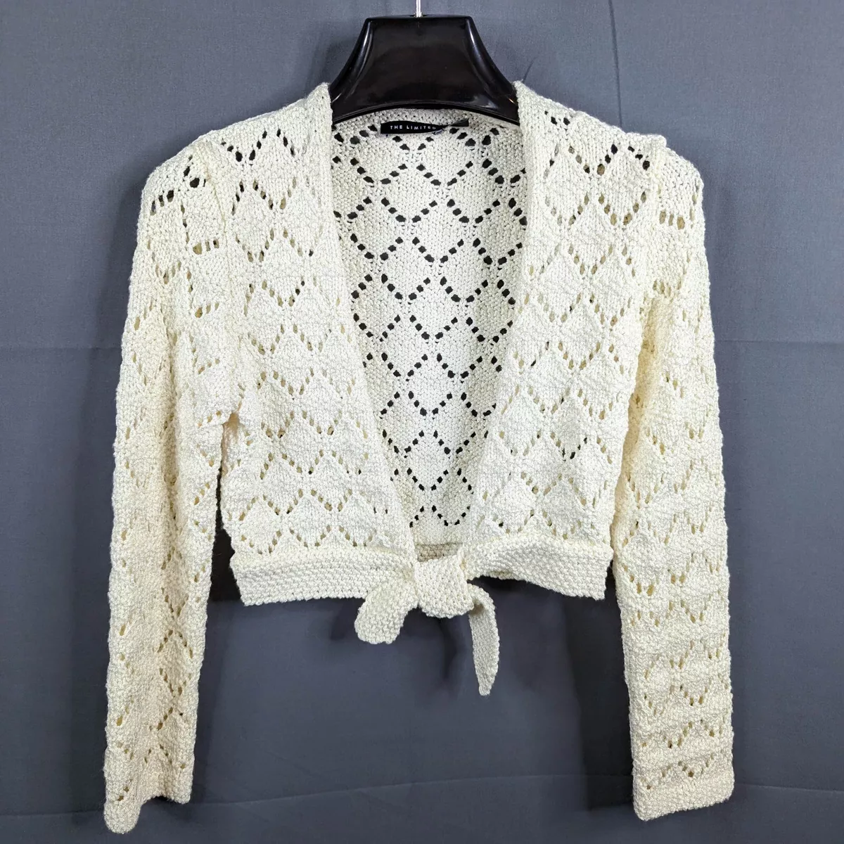 White open top knit cardigan