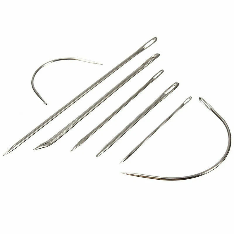 2 gebogene + 5 gerade Nadeln Polsternadel Nähnadel Leder Sattler Segelnadel - Bild 3 von 3