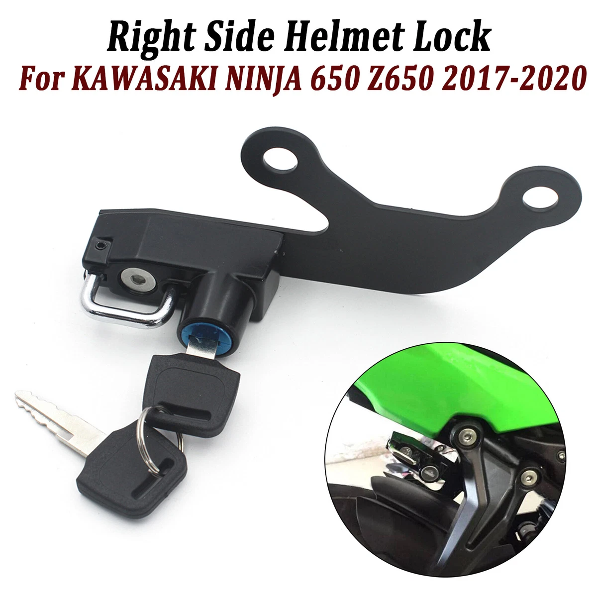 Motorcycle Right Side Helmet Lock W Keys For KAWASAKI NINJA 650