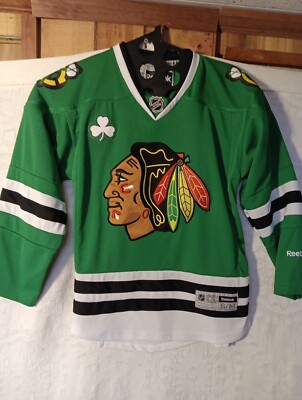 Reebok Chicago Blackhawks Patrick's Day Hockey Jersey Youth S